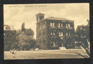 COLUMBIA MO. UNIVERSITY OF MISSOURI TIGERS SWITZER HALL VINTAGE POSTCARD