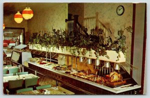 Kewanee Illinois~Davidson's Restaurant Buffet~Large Turkey~1960s Postcard