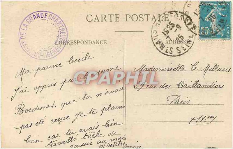 Old Postcard Dauphine Convent of the Grande Chartreuse La Chapelle Saint Louis