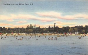Gilford Park New Jersey Bathing Beach Scene, Color Linen Vintage Postcard U11250