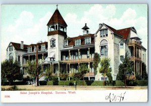 1910 Tacoma Washington Vintage Postcard Saint Joseph's Hospital Building Field