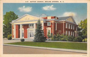 Baptist Church Boiling Springs, North Carolina NC Postcard