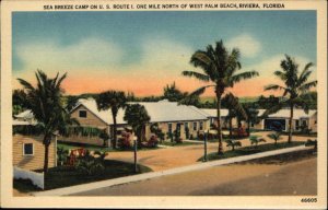 Riviera Florida FL Motel Linen 1930s-50s Linen Postcard