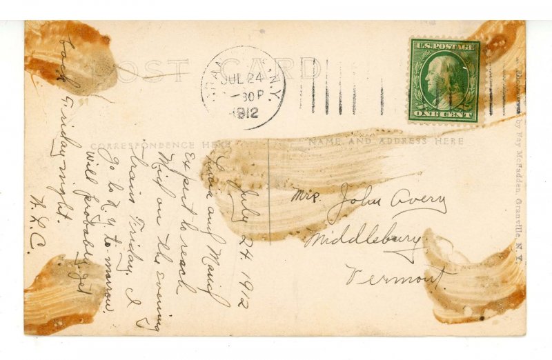 VT - Lake St. Catherine. Map & Art Added    RPPC