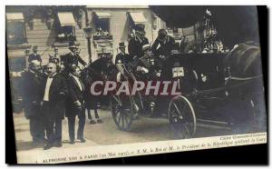 Old Postcard Visit of HM Alfonso XIII in Paris HM the King and the President ...