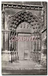 Modern Postcard Etampes I & # 39Eglise Portal Notre Dame