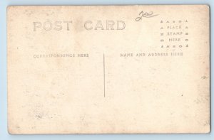 c1910's Postcard RPPC Photo Man Holding Flag Scene Field Unposted Antique