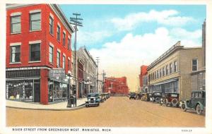 river street  manistee michigan L4454 antique postcard