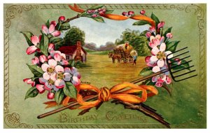 Birthday  , Flowers , Wagon of Hay