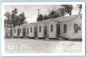 Rapid City South Dakota SD Postcard RPPC Photo Divine Court Motel 1949 Vintage