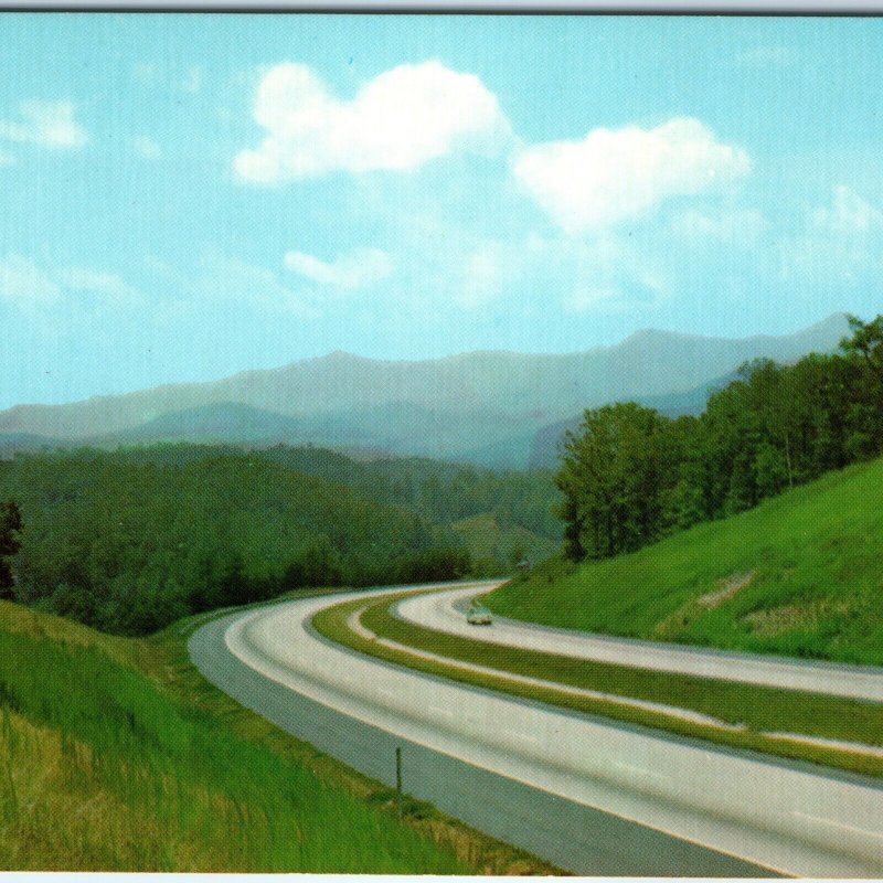 c1970s Pub. Asheville, NC Interstate Highway 40 View Smoky Mountains Car PC A317