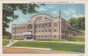 New York Adirondack Mountains Lake Placid Olympic Arena Curteich sk6285