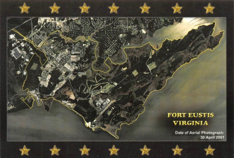 2~4X6 Postcards  VA Virginia FORT EUSTIS  Aerial Map~Entrance  TANK~HELICOPTER++