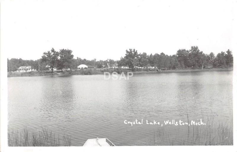 A77/ Wellston Michigan Real Photo RPPC Postcard c1950s Crystal Lake View 3