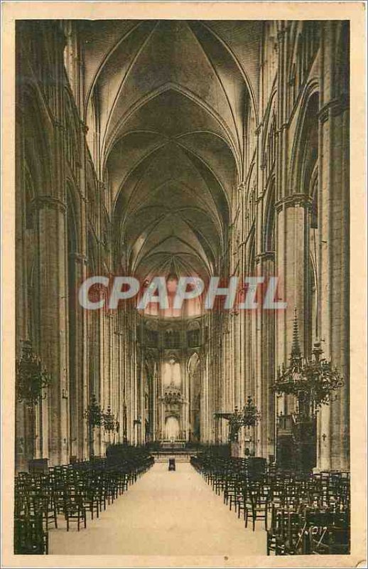 Old Postcard Bourges (Cher) Cathedrale Great Nave