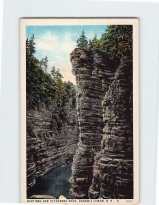 Postcard Sentinel And Cathedral Rock, Ausable Chasm, New York