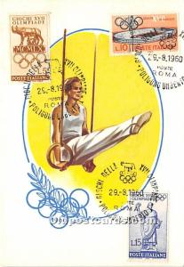 Gymnastics Olympic 1960 Stamp on front 