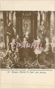 Old Postcard Altarpiece of Sts jeans central panel mystical wedding st cather...