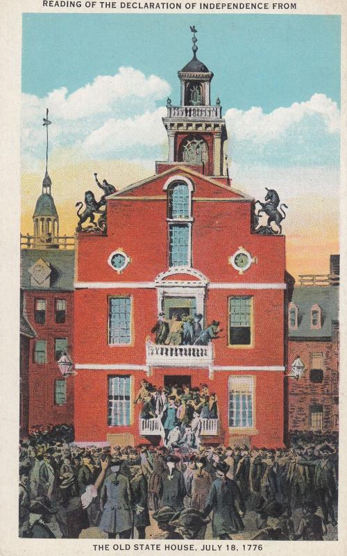 Reading Of The Declaration Of Independence Old State House 1776 Postcard