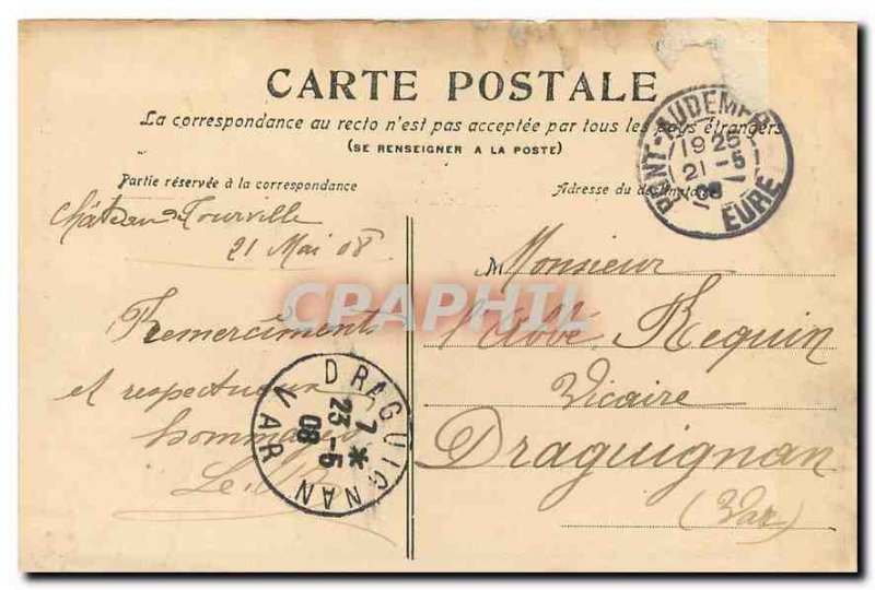 Old Postcard Pont Audemer Saint Ouen church