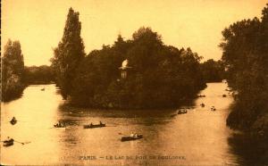 PARIS FRANCE, Le Lac du Bois Boulogne, Vintage Postcard FR118510