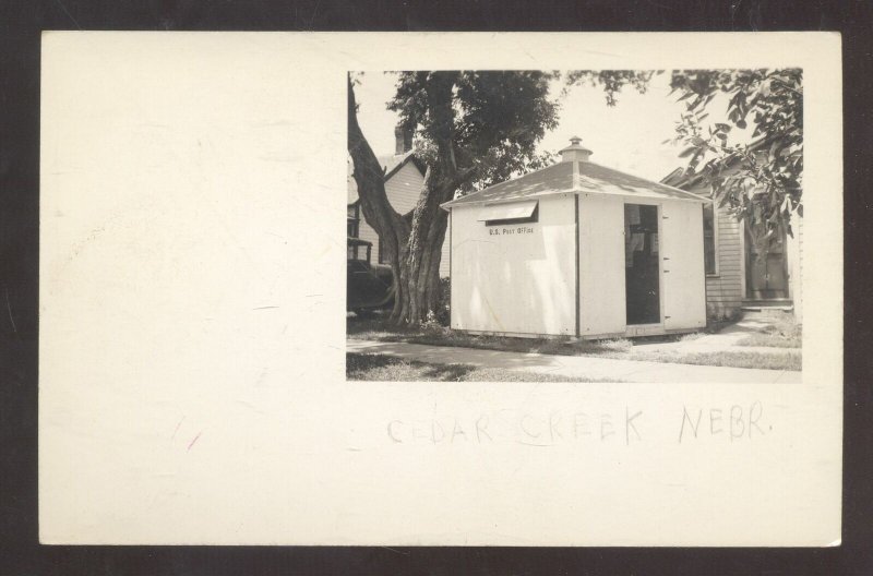 RPPC CEDAR CREEK NEBRASKA US POST OFFICE BUILDING VINTAGE REAL PHOTO POSTCARD