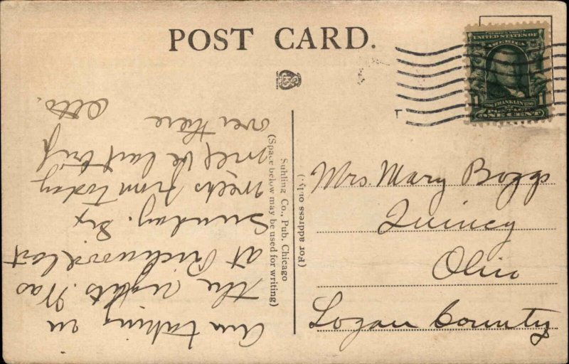 Fort Wayne Indiana IN Trolley Streetcar Frame Border c1910 Vintage Postcard