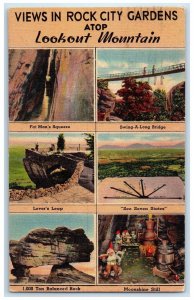 1949 Views Rock City Gardens Ruby Camo Lutheran Hour Tennessee Vintage Postcard