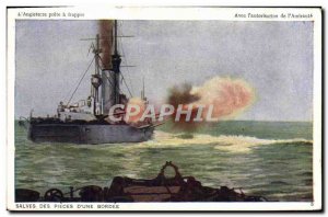 Old Postcard Boat War bursts of parts of England & # 39A lined