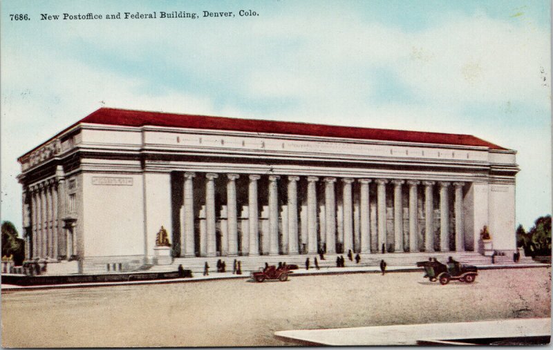 Denver CO New Post Office & Federal Building Unused c1911 Postcard G2