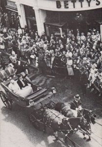 Queen Elizabeth Visits Bettys York Superstore Yorkshire Silver Jubilee Postcard