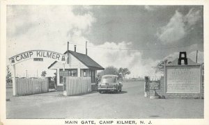 WWII era Postcard Main Gate Camp Kilmer NJ Military US Army Guard House