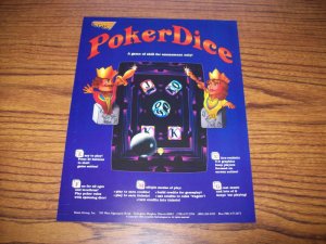 STRATA POKER DICE VIDEO ARCADE GAME FLYER Vintage Promo Artwork Retro 1990