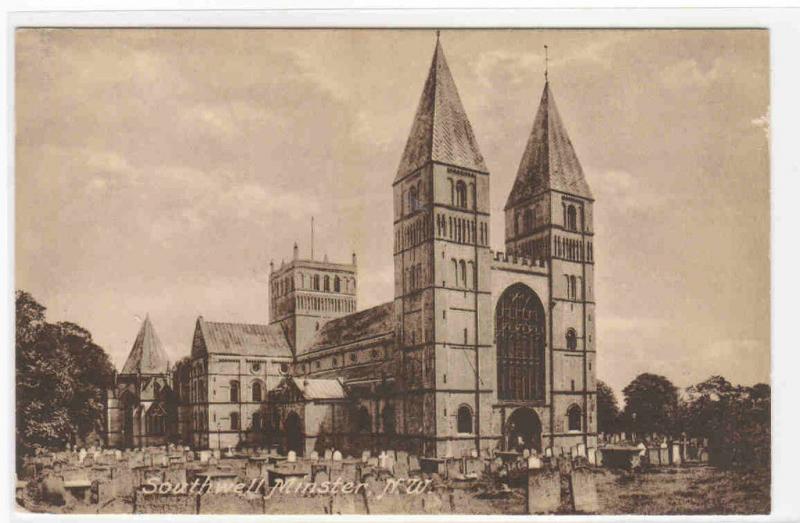 Southwell Minster Cathedral Church Nottinghamshire UK 1910s postcard