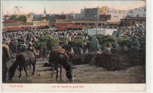 Morocco Tanger grand Soko market 1912 postcard