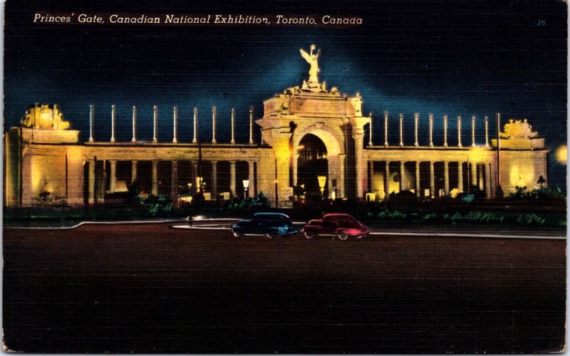 Canada Princes Gate Canadian National Exhibition Toronto On Linen Postcard 09.78