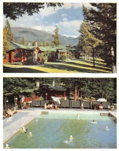 ALBERTA, Canada JASPER PARK LODGE Cabins & Swimming Pool ROADSIDE *Two Postcards