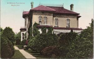 Dr. Milne's Residence Blyth Ontario ON c1909 Postcard D86