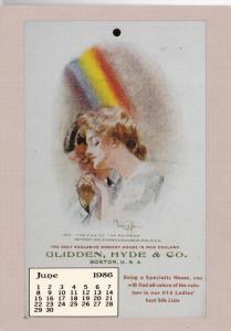 Advertising Calendar Card June Glidden Hyde & Company Boston Massachusetts