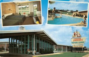 HOWARD JOHNSON'S Florence, Alabama ROADSIDE Swimming Pool 1960s Vintage Postcard