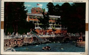 1935 ALBANY GA THE CASINO RADIUM SPRINGS SWIMMING SUMMER POSTCARD 34-207