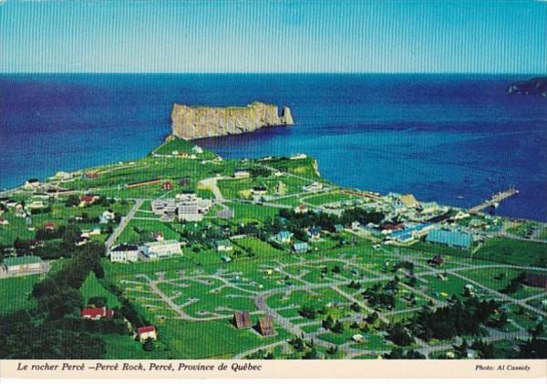 Canada Quebec Perce and Perce Rock Aerial View