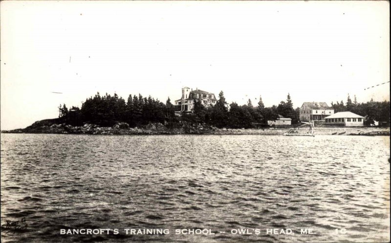 Owls Head Maine ME Bancroft's Training School Real Photo Postcard