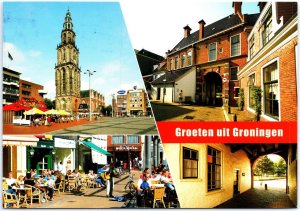VINTAGE CONTINENTAL SIZE POSTCARD GREETINGS SCENES CITY OF GRONINGEN HOLLAND