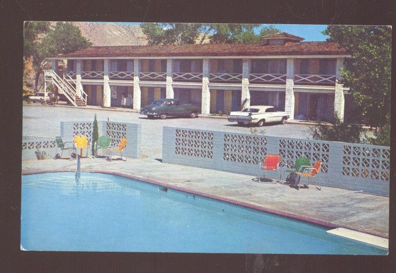 MESQUITE NEVADA 1959 OLDSMOBILE WESTERN VILLAGE MOTEL ADVERTISING POSTCARD