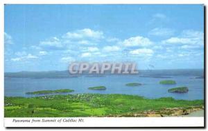 Old Postcard Panorama from Cadillac Mt Summit of Maine