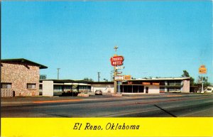 View of Ponderosa Motel on Route 66 El Reno OK Vintage Postcard R41