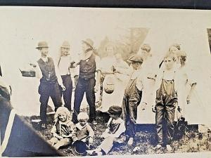 Postcard  RPPC Early Colonial Family Gathering   W2