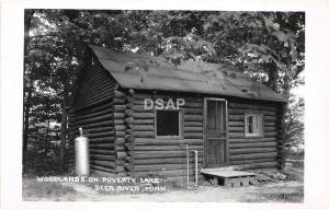 C24/ Deer River Minnesota Mn RPPC Postcard c1950 Woodland's Poverty Lake Cabin