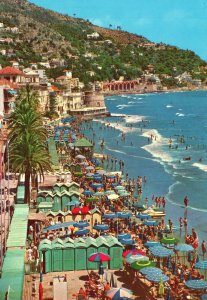 Postcard Sea-Shore Riviera Dei Fiore Alassio Arcobaleno Via Genova Geneva Italy
